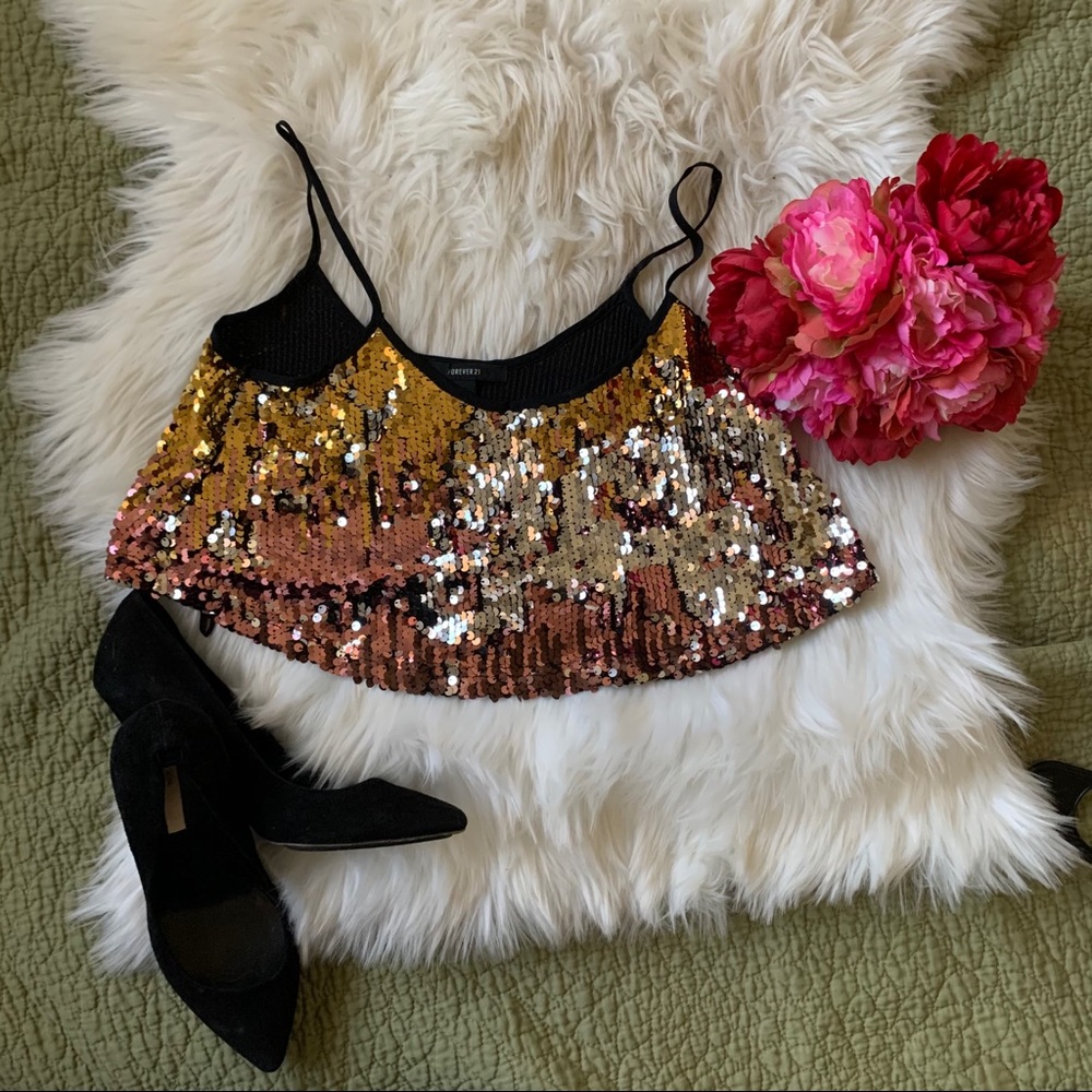 Forever21 Sequin Crop Top